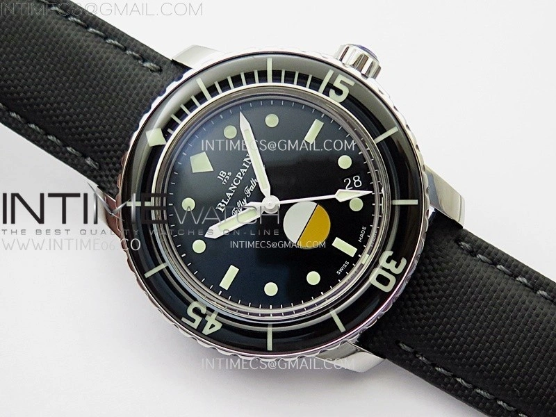 Fifty Fathoms 5008-1130-B52A SS ZF 1:1 Best Edition Black Dial on Black Nylon Strap A1151