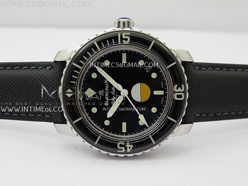 Fifty Fathoms 5008-1130-B52A SS ZF 1:1 Best Edition Black Dial on Black Nylon Strap A1151
