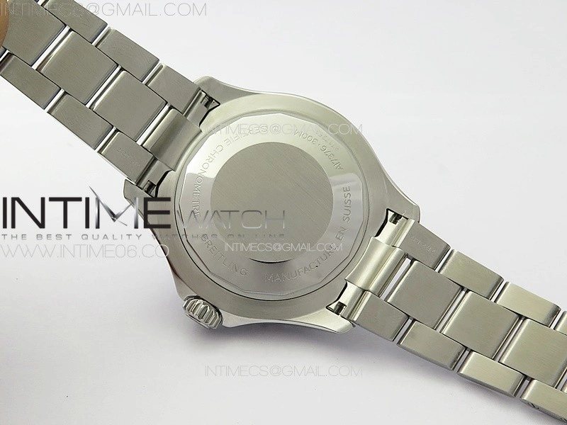 SuperOcean Automatic 44 Black Ceramic Bezel TF 1:1 Best Edition Ice Blue Dial on SS Bracelet A2824