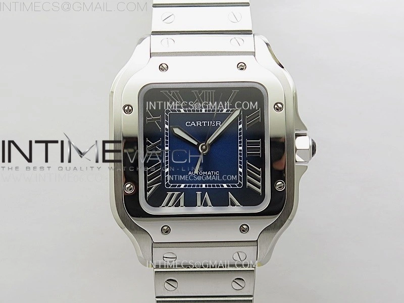 Santos de Cartier 35mm SS BVF 1:1 Best Edition Blue Dial on SS SmartLinks Bracelet MIYOTA 9015