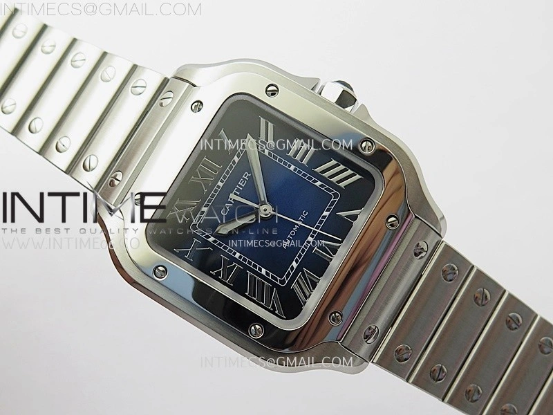 Santos de Cartier 35mm SS BVF 1:1 Best Edition Blue Dial on SS SmartLinks Bracelet MIYOTA 9015