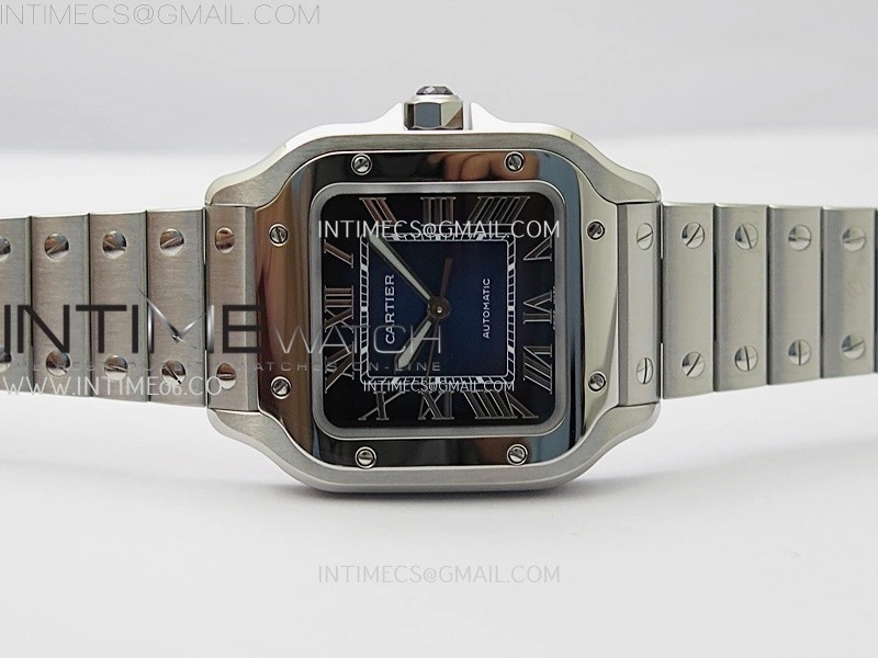 Santos de Cartier 35mm SS BVF 1:1 Best Edition Blue Dial on SS SmartLinks Bracelet MIYOTA 9015