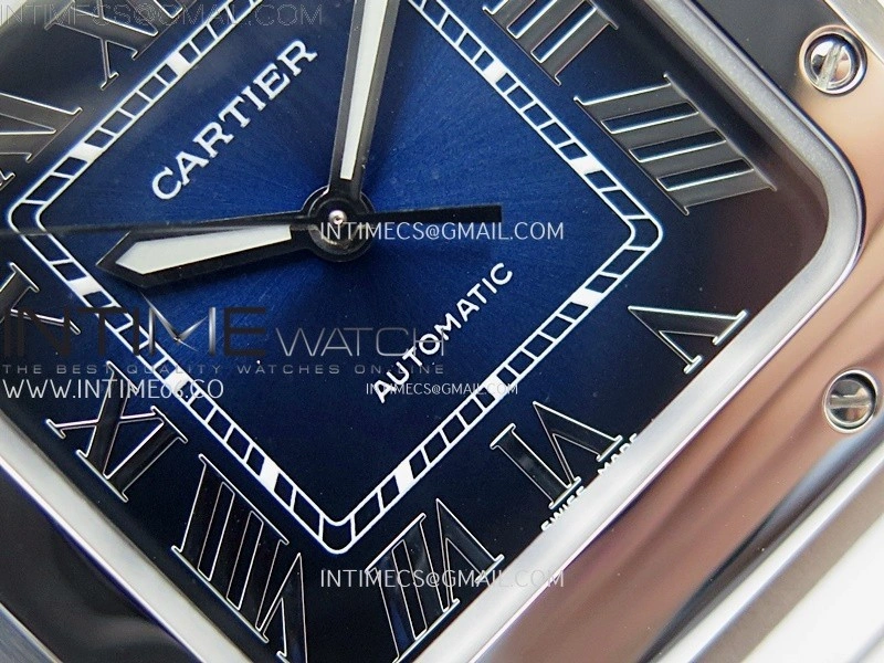 Santos de Cartier 35mm SS BVF 1:1 Best Edition Blue Dial on SS SmartLinks Bracelet MIYOTA 9015