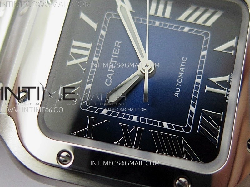 Santos de Cartier 35mm SS BVF 1:1 Best Edition Blue Dial on SS SmartLinks Bracelet MIYOTA 9015