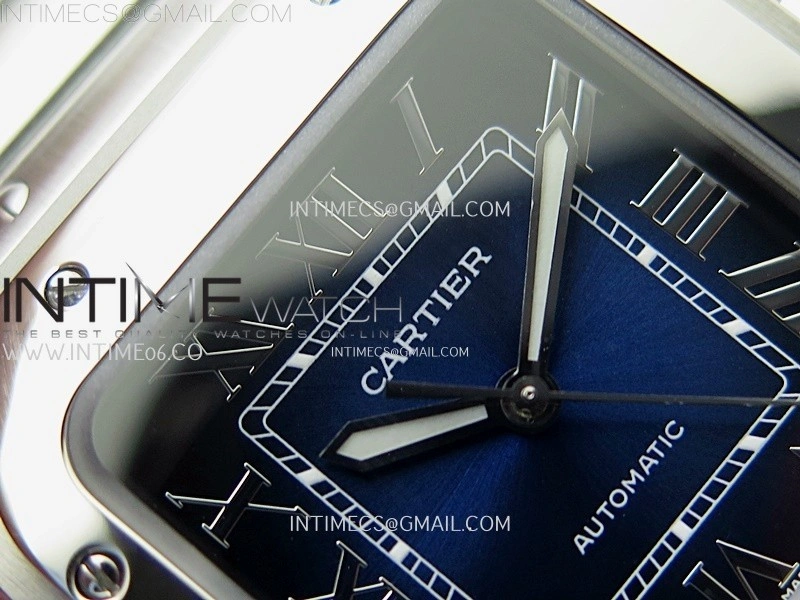 Santos de Cartier 35mm SS BVF 1:1 Best Edition Blue Dial on SS SmartLinks Bracelet MIYOTA 9015
