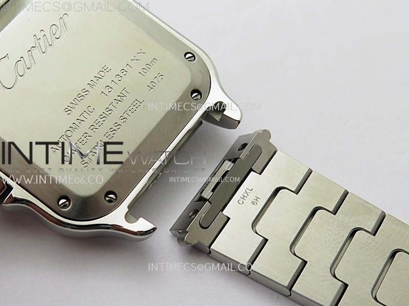 Santos de Cartier 35mm SS BVF 1:1 Best Edition Blue Dial on SS SmartLinks Bracelet MIYOTA 9015