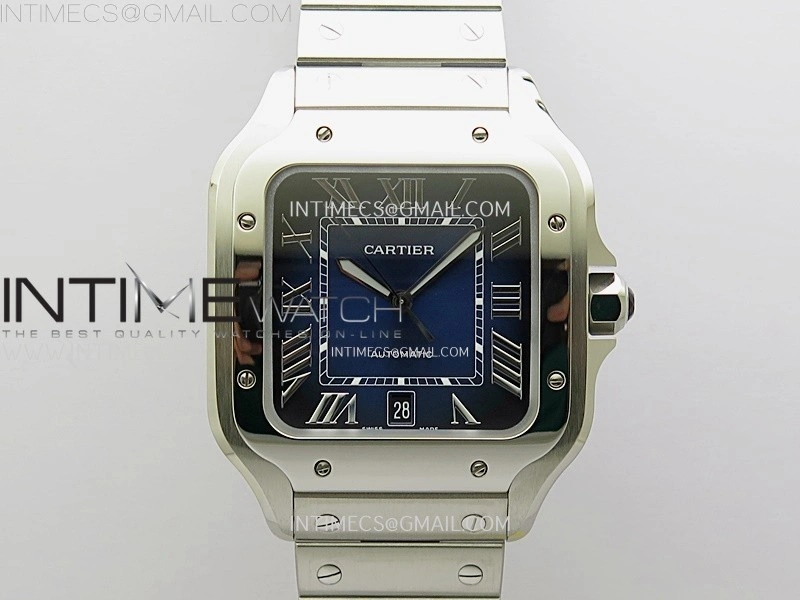 Santos de Cartier 40mm SS BVF 1:1 Best Edition Blue Dial on SS SmartLinks Bracelet MIYOTA 9015