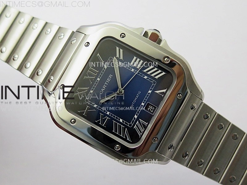 Santos de Cartier 40mm SS BVF 1:1 Best Edition Blue Dial on SS SmartLinks Bracelet MIYOTA 9015