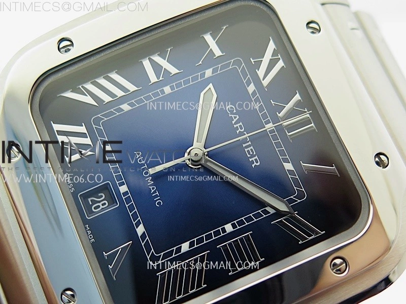Santos de Cartier 40mm SS BVF 1:1 Best Edition Blue Dial on SS SmartLinks Bracelet MIYOTA 9015