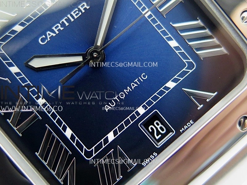 Santos de Cartier 40mm SS BVF 1:1 Best Edition Blue Dial on SS SmartLinks Bracelet MIYOTA 9015