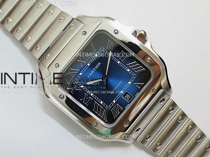 Santos de Cartier 40mm SS BVF 1:1 Best Edition Blue Dial on SS SmartLinks Bracelet MIYOTA 9015