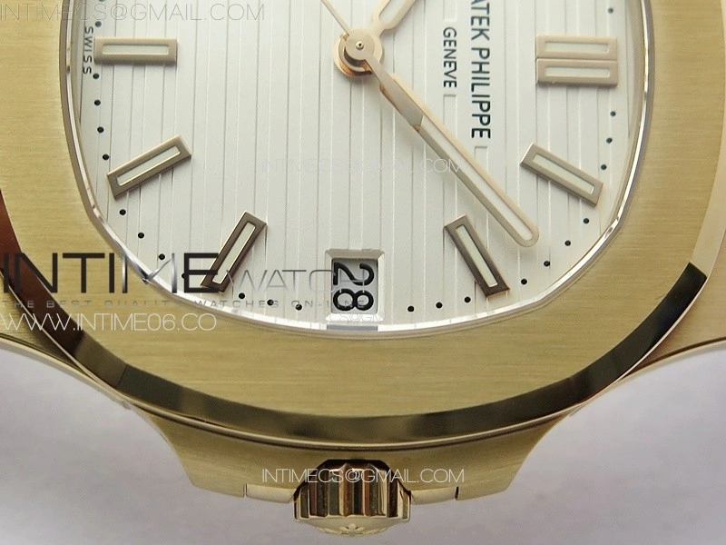 Nautilus 5711 1R PPF 1:1 Best Edition White Textured Dial on Brown Rubber Strap 324CS