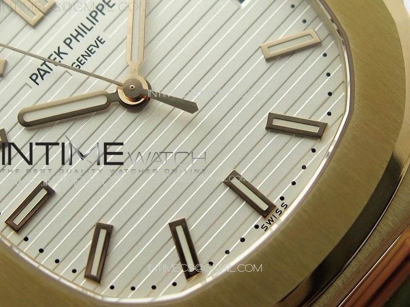 Nautilus 5711 1R PPF 1:1 Best Edition White Textured Dial on Brown Rubber Strap 324CS