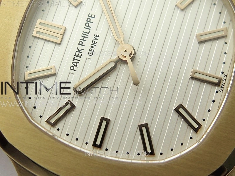Nautilus 5711 1R PPF 1:1 Best Edition White Textured Dial on Brown Rubber Strap 324CS
