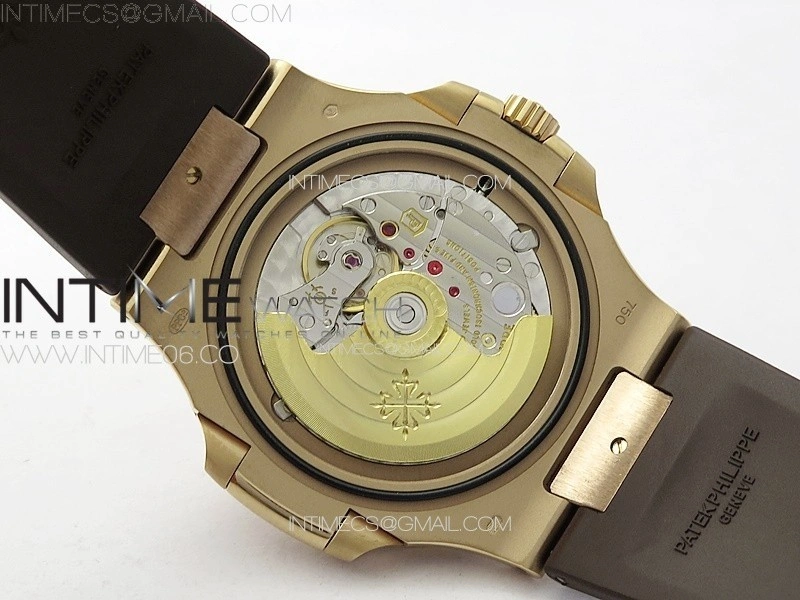 Nautilus 5711 1R PPF 1:1 Best Edition White Textured Dial on Brown Rubber Strap 324CS