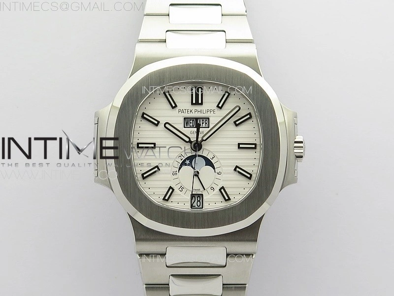 Nautilus 5726 Full Function SS PPF 1:1 Best Edition White Dial on SS Bracelet PPF324