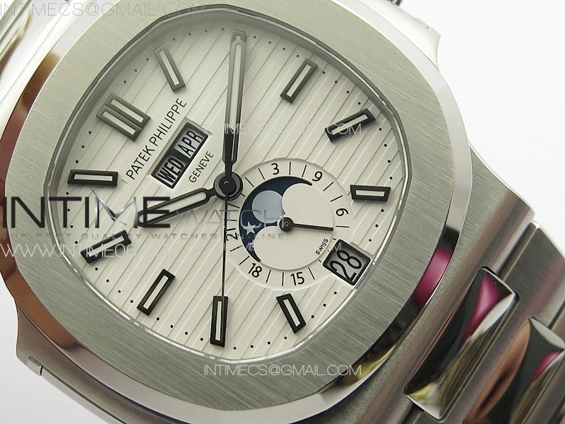 Nautilus 5726 Full Function SS PPF 1:1 Best Edition White Dial on SS Bracelet PPF324