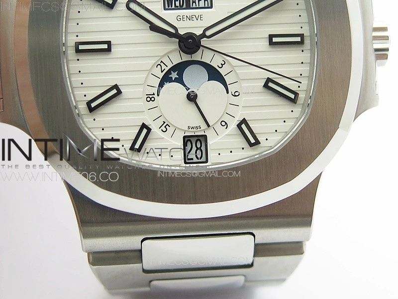 Nautilus 5726 Full Function SS PPF 1:1 Best Edition White Dial on SS Bracelet PPF324