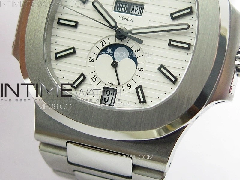 Nautilus 5726 Full Function SS PPF 1:1 Best Edition White Dial on SS Bracelet PPF324