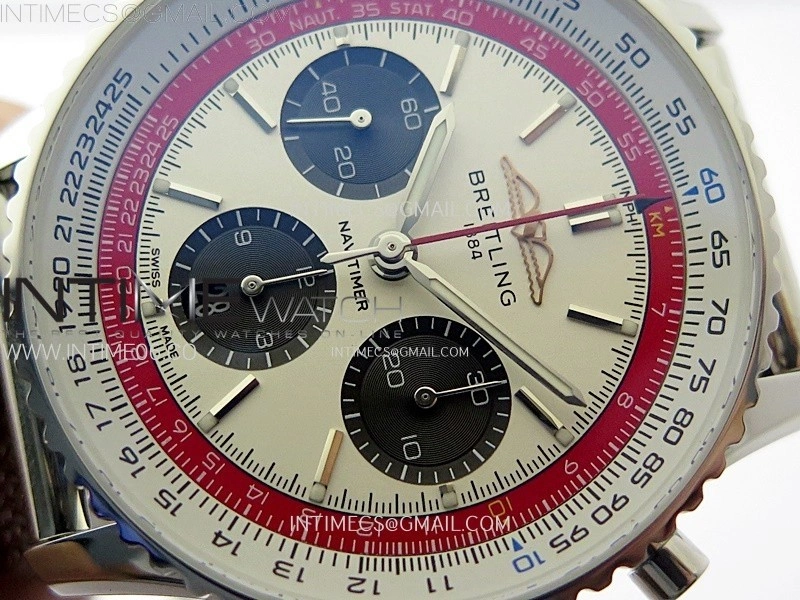 Navitimer B01 43mm SS B50 Best Edition White Dial Black Subdial On SS Bracelet A7750