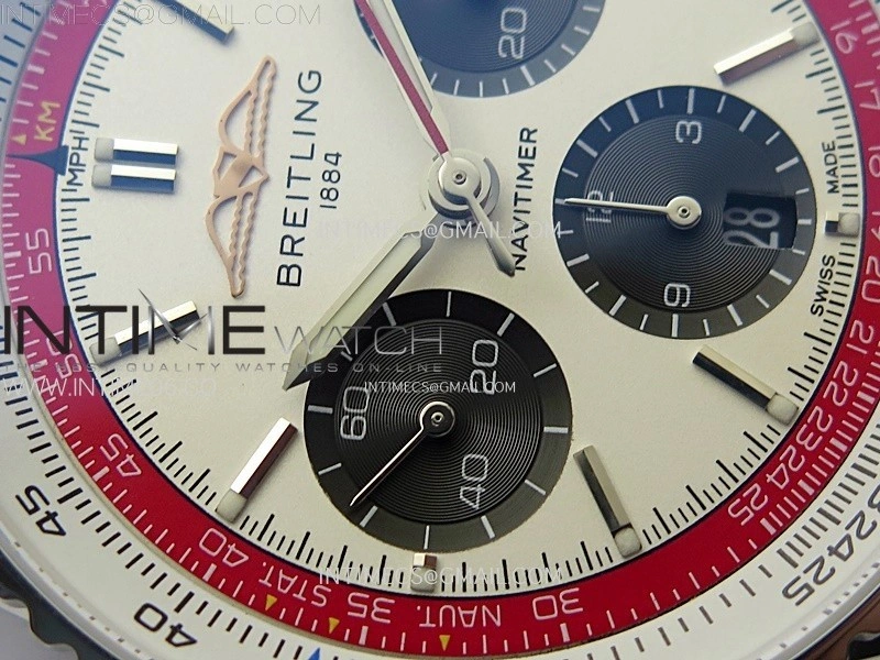 Navitimer B01 43mm SS B50 Best Edition White Dial Black Subdial On SS Bracelet A7750