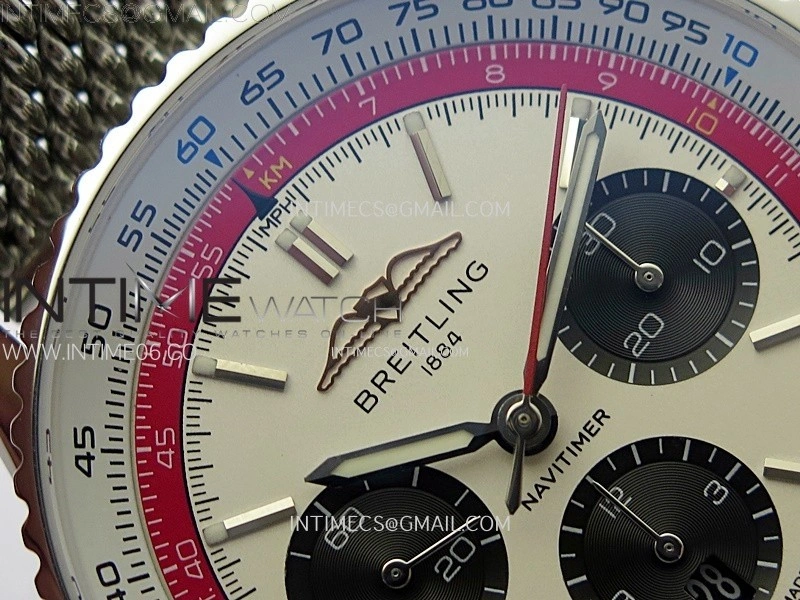 Navitimer B01 43mm SS B50 Best Edition White Dial Black Subdial On SS Bracelet A7750