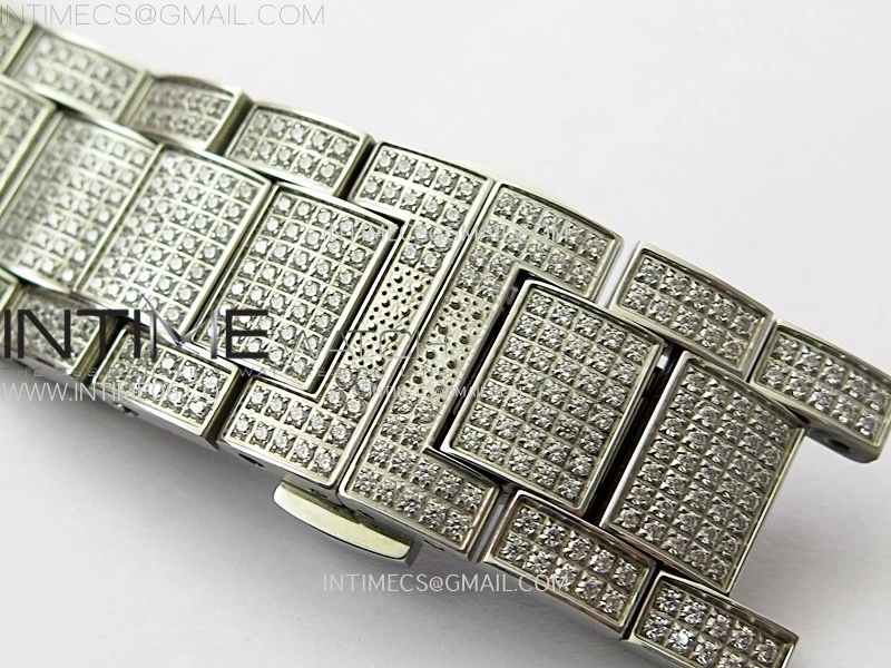 Vanguard V45 Full Diamonds ABF Best Edition Full Paved Diamonds Dial Blue Markers On Full Paved Diamonds Bracelet A2824