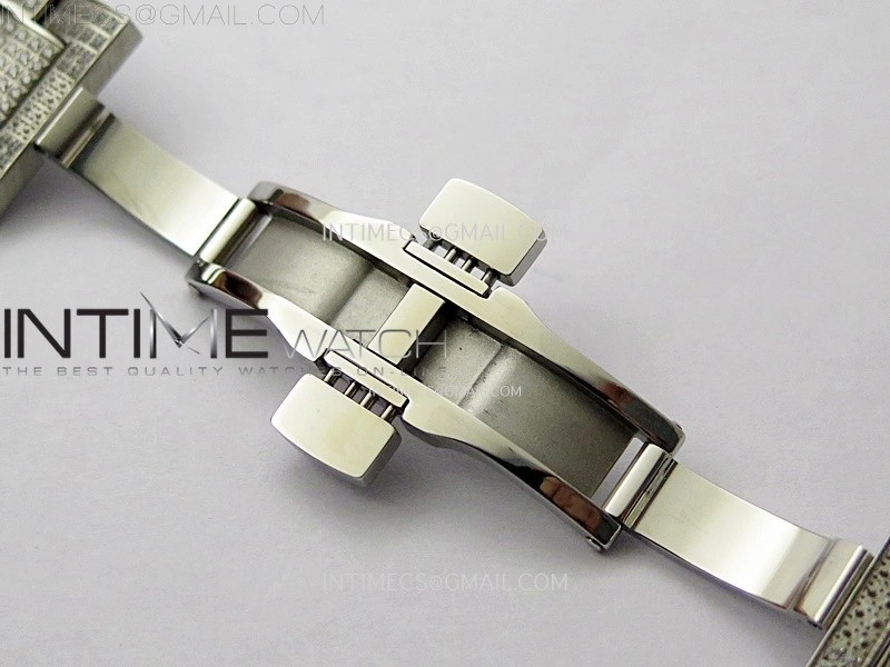 Vanguard V45 Full Diamonds ABF Best Edition Full Paved Diamonds Dial Blue Markers On Full Paved Diamonds Bracelet A2824