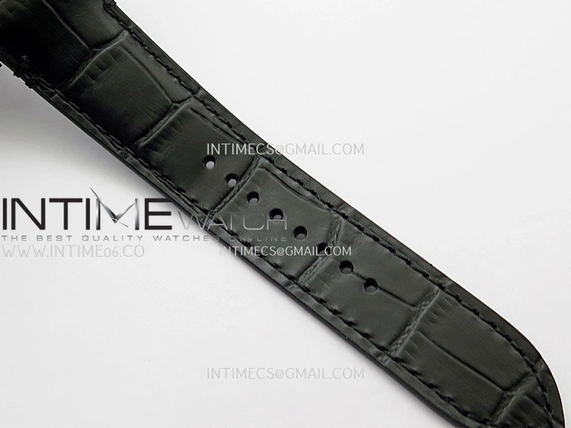 Santos de Cartier Skeleton PVD MLF Best Edition Skeleton Dial On Black Leather Strap Super Clone 9612MC