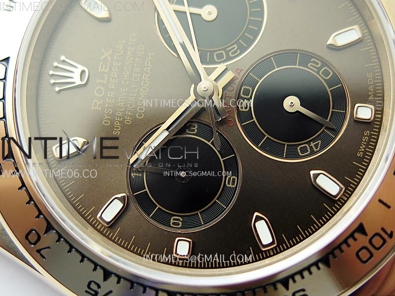 Daytona 116505 QF 1:1 Best Edition Brown Dial Black Subdial on RG Bracelet SH4130 V3