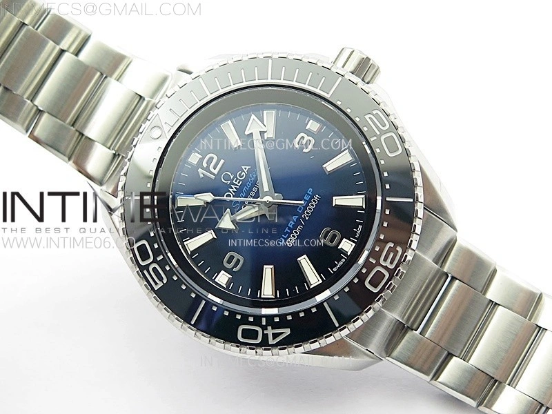 Seamaster 6000M Ultra Deep SS TF 1:1 Best Edition Blue Dial Blue Ceramic Bezel on SS Bracelet A2824