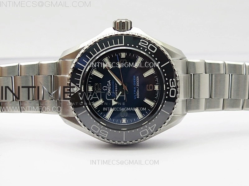 Seamaster 6000M Ultra Deep SS TF 1:1 Best Edition Blue Dial Blue Ceramic Bezel on SS Bracelet A2824