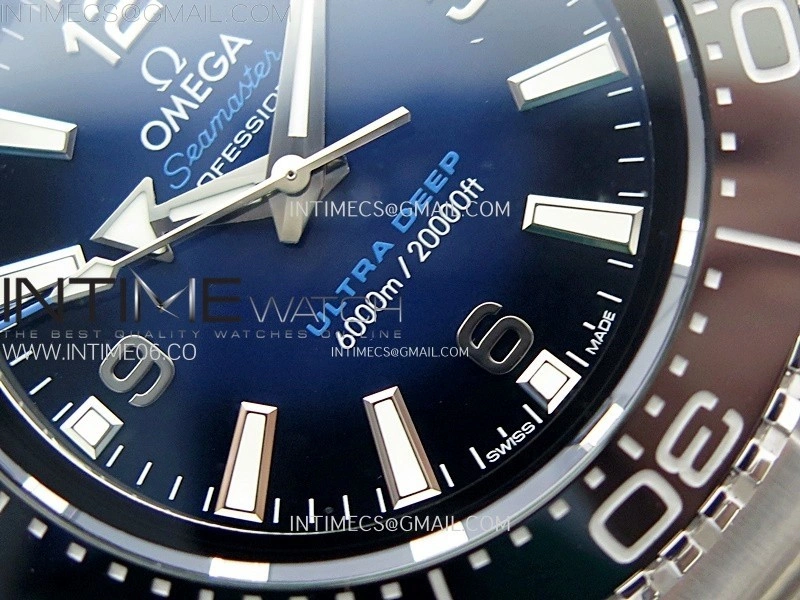 Seamaster 6000M Ultra Deep SS TF 1:1 Best Edition Blue Dial Blue Ceramic Bezel on SS Bracelet A2824