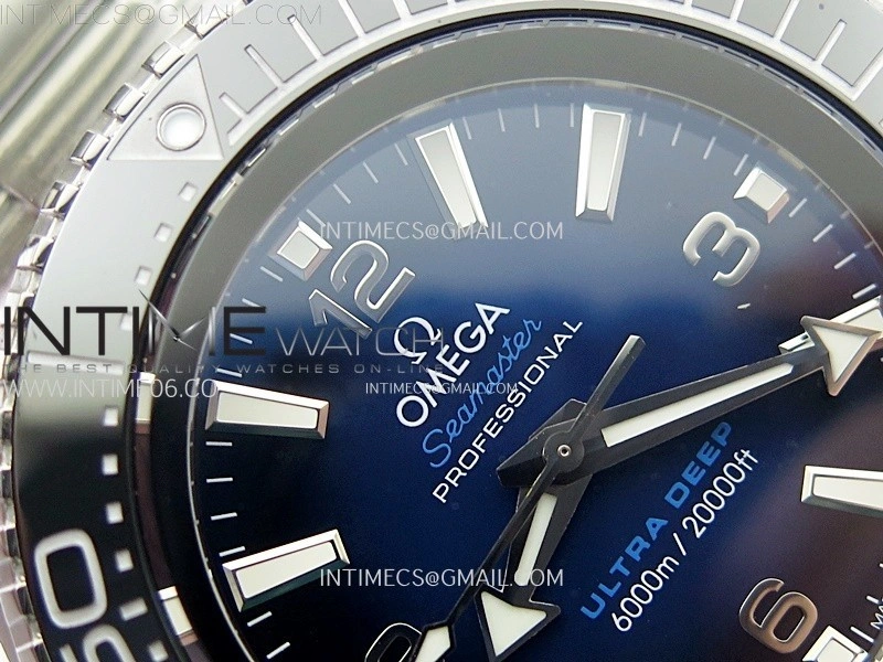 Seamaster 6000M Ultra Deep SS TF 1:1 Best Edition Blue Dial Blue Ceramic Bezel on SS Bracelet A2824