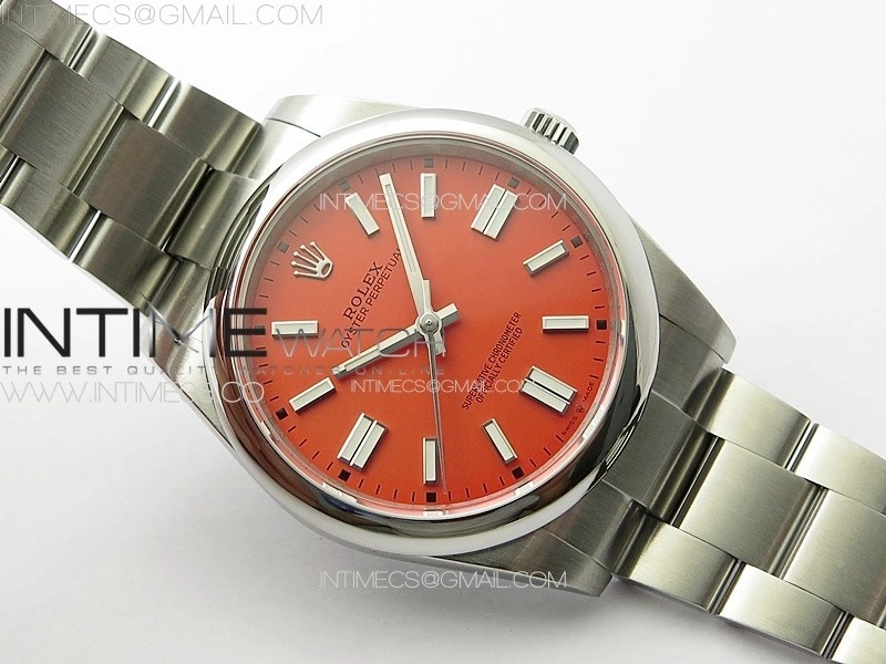 Oyster Perpetual 41mm 124300 904L Steel GMF 1:1 Best Edition Red Dial on SS Bracelet VR3230 V2