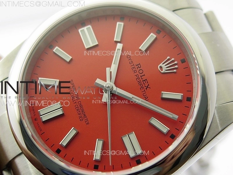 Oyster Perpetual 41mm 124300 904L Steel GMF 1:1 Best Edition Red Dial on SS Bracelet VR3230 V2