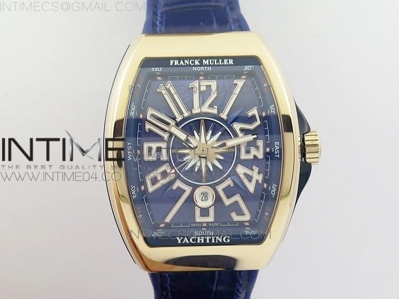 Vanguard V45 RG ABF Best Edition Blue Dial Numbers Markers on Blue Gummy Strap A2813
