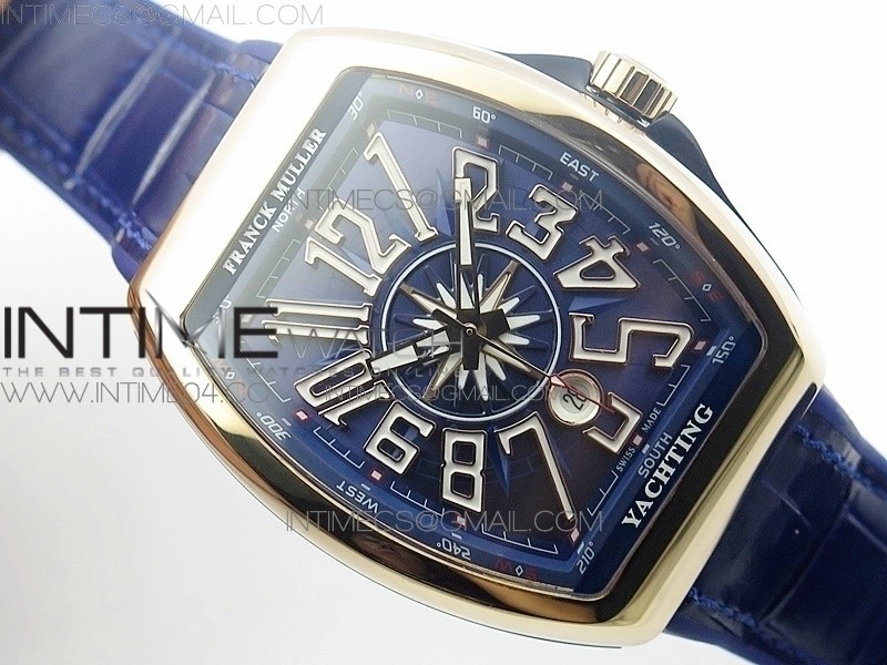 Vanguard V45 RG ABF Best Edition Blue Dial Numbers Markers on Blue Gummy Strap A2813