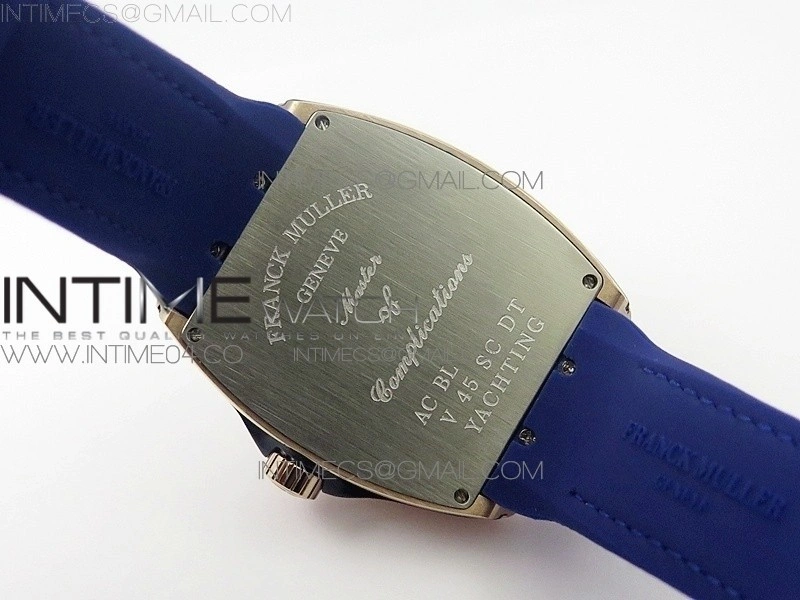 Vanguard V45 RG ABF Best Edition Blue Dial Numbers Markers on Blue Gummy Strap A2813