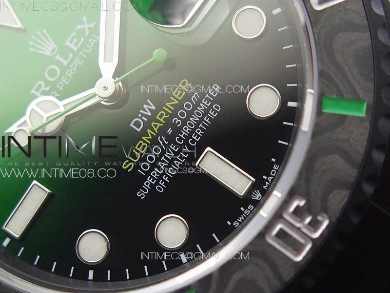 Submariner DIW Carbon Bezel VSF 1:1 Best Edition Green Dial on DLC Bracelet VS3135