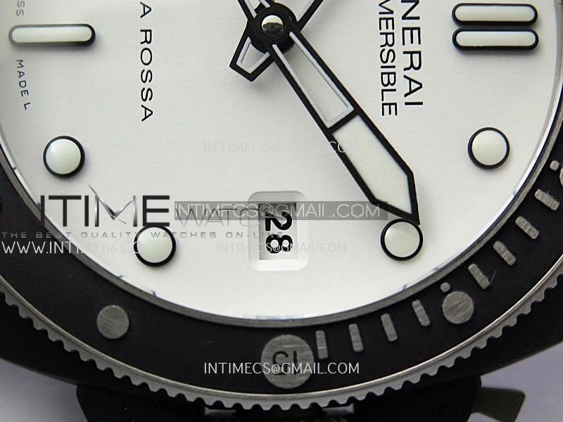 PAM1543 Luna Rossa Submersible 44mm Ceramic VSF 1:1 Best Edition White Dial On Blue Fabric Strap P900