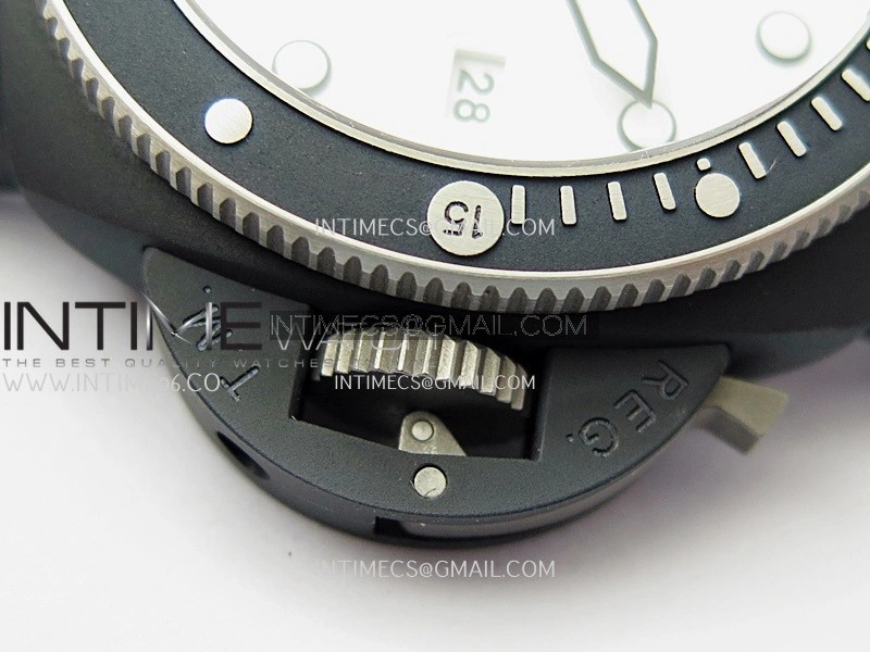 PAM1543 Luna Rossa Submersible 44mm Ceramic VSF 1:1 Best Edition White Dial On Blue Fabric Strap P900