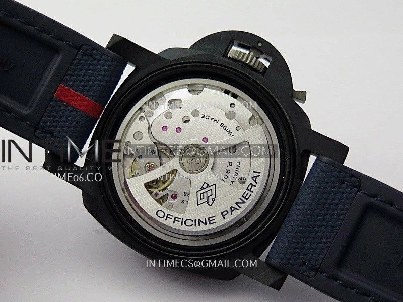 PAM1543 Luna Rossa Submersible 44mm Ceramic VSF 1:1 Best Edition White Dial On Blue Fabric Strap P900