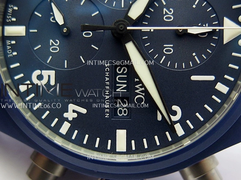 Pilot Chrono IW389404 Blue Ceramic APSF 1:1 Best Edition Blue Dial On Blue Nylon Strap Super Clone A69385