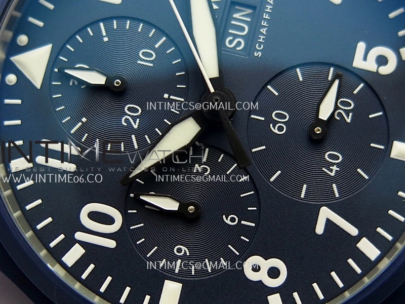 Pilot Chrono IW389404 Blue Ceramic APSF 1:1 Best Edition Blue Dial On Blue Nylon Strap Super Clone A69385