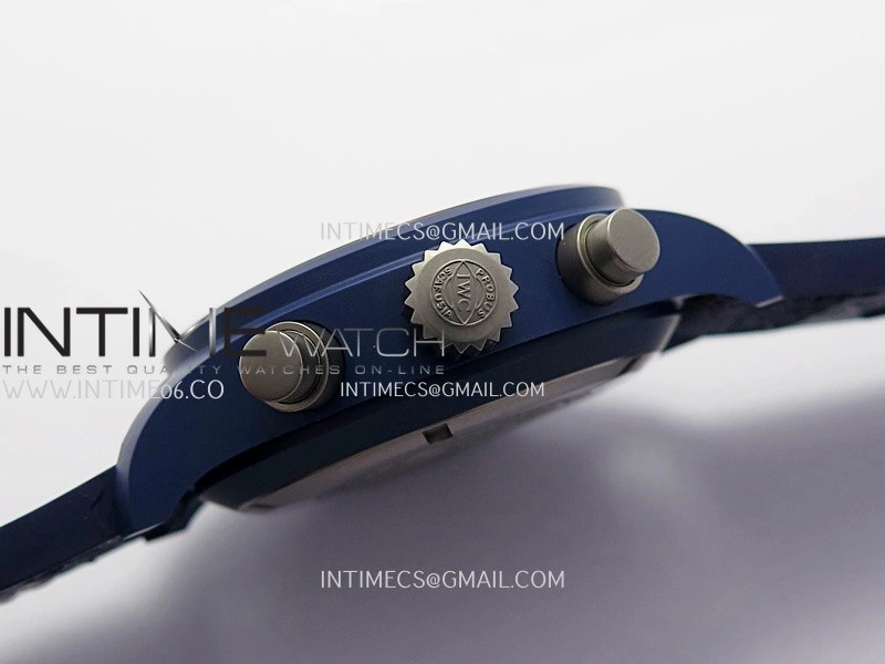 Pilot Chrono IW389404 Blue Ceramic APSF 1:1 Best Edition Blue Dial On Blue Nylon Strap Super Clone A69385