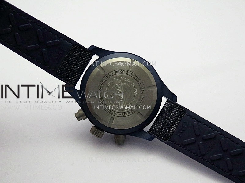 Pilot Chrono IW389404 Blue Ceramic APSF 1:1 Best Edition Blue Dial On Blue Nylon Strap Super Clone A69385