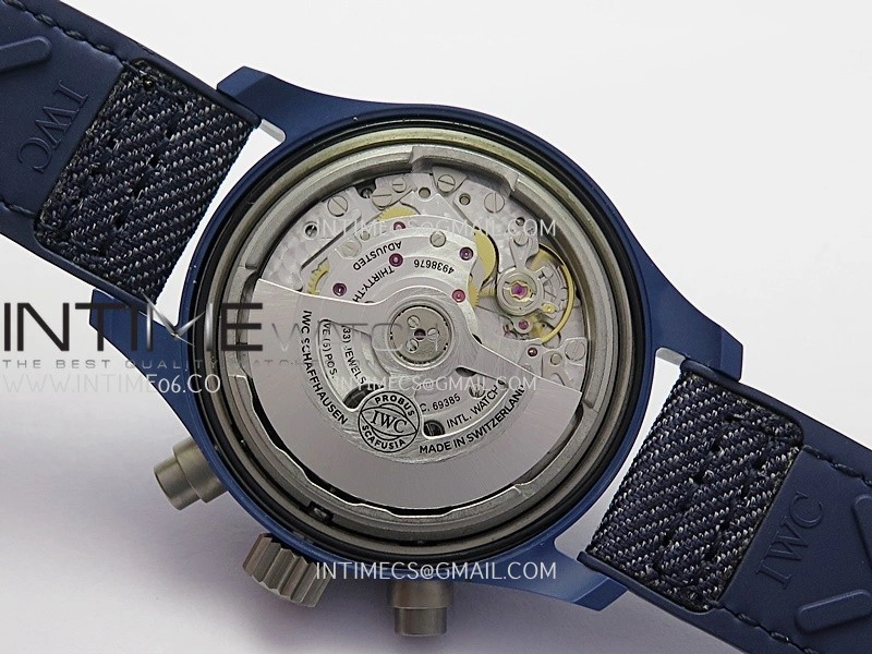 Pilot Chrono IW389404 Blue Ceramic APSF 1:1 Best Edition Blue Dial On Blue Nylon Strap Super Clone A69385