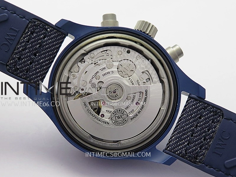 Pilot Chrono IW389404 Blue Ceramic APSF 1:1 Best Edition Blue Dial On Blue Nylon Strap Super Clone A69385