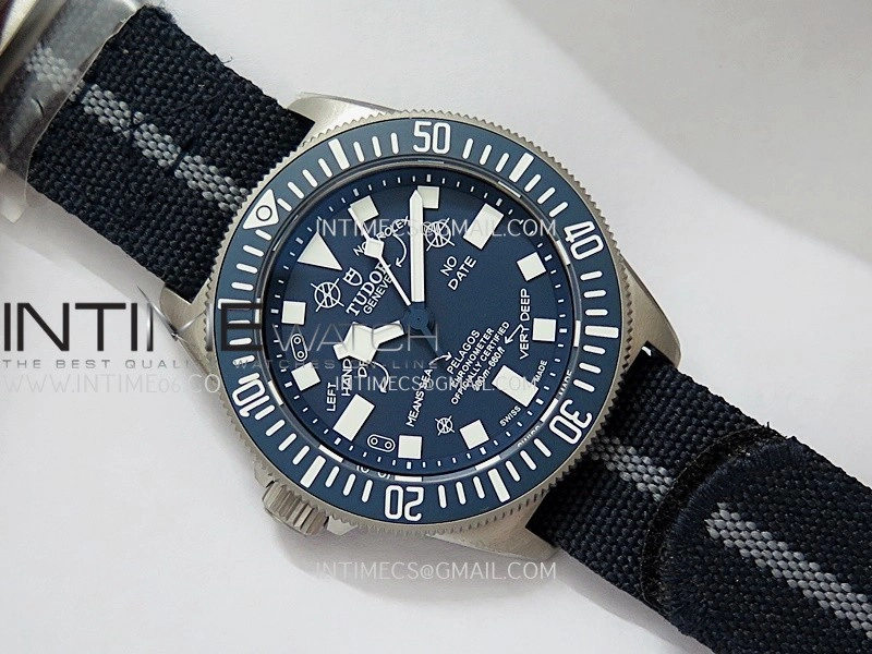 Pelagos FXD Blue Ceramic Bezel Ti M+F 1:1 V4 Best Edition Blue Designed Dial On Blue Nylon Strap